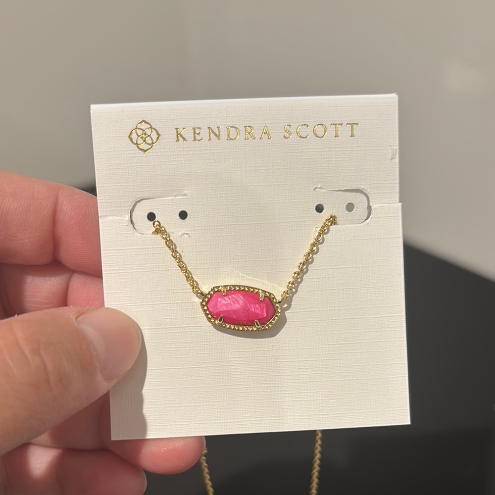 Kendra ScottElisa Gold pendant Necklace Hot Pink New - Picture 2 of 6